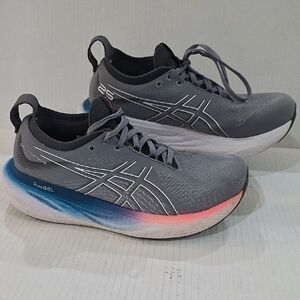 ASICS Gel-Nimbus 25 Women's Gray and Blue Athletic Shoes Size 8